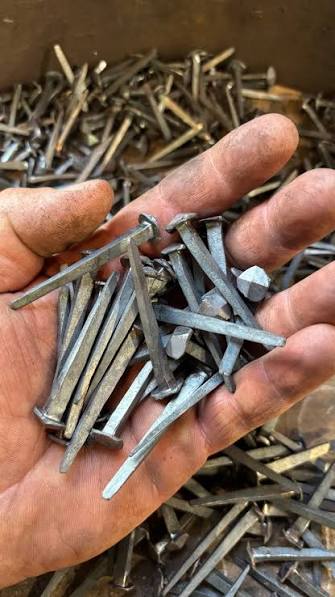 Box of Hand Forged Nails